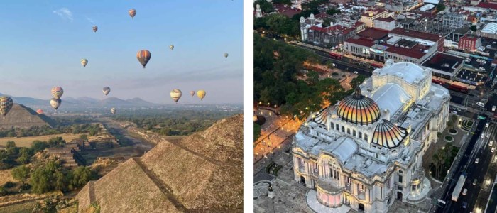 Teotihuacan mongolfière Mexique