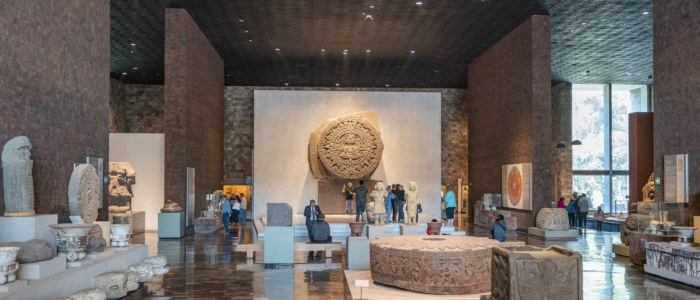 Pierre du Soleil exposée au Musée national d’anthropologie de Mexico