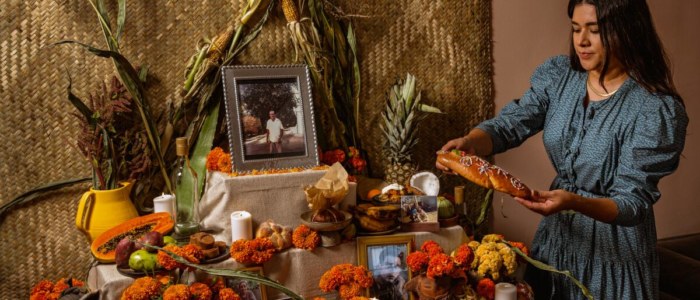 autel familial zapotèque pour la Fête des Morts à Oaxaca